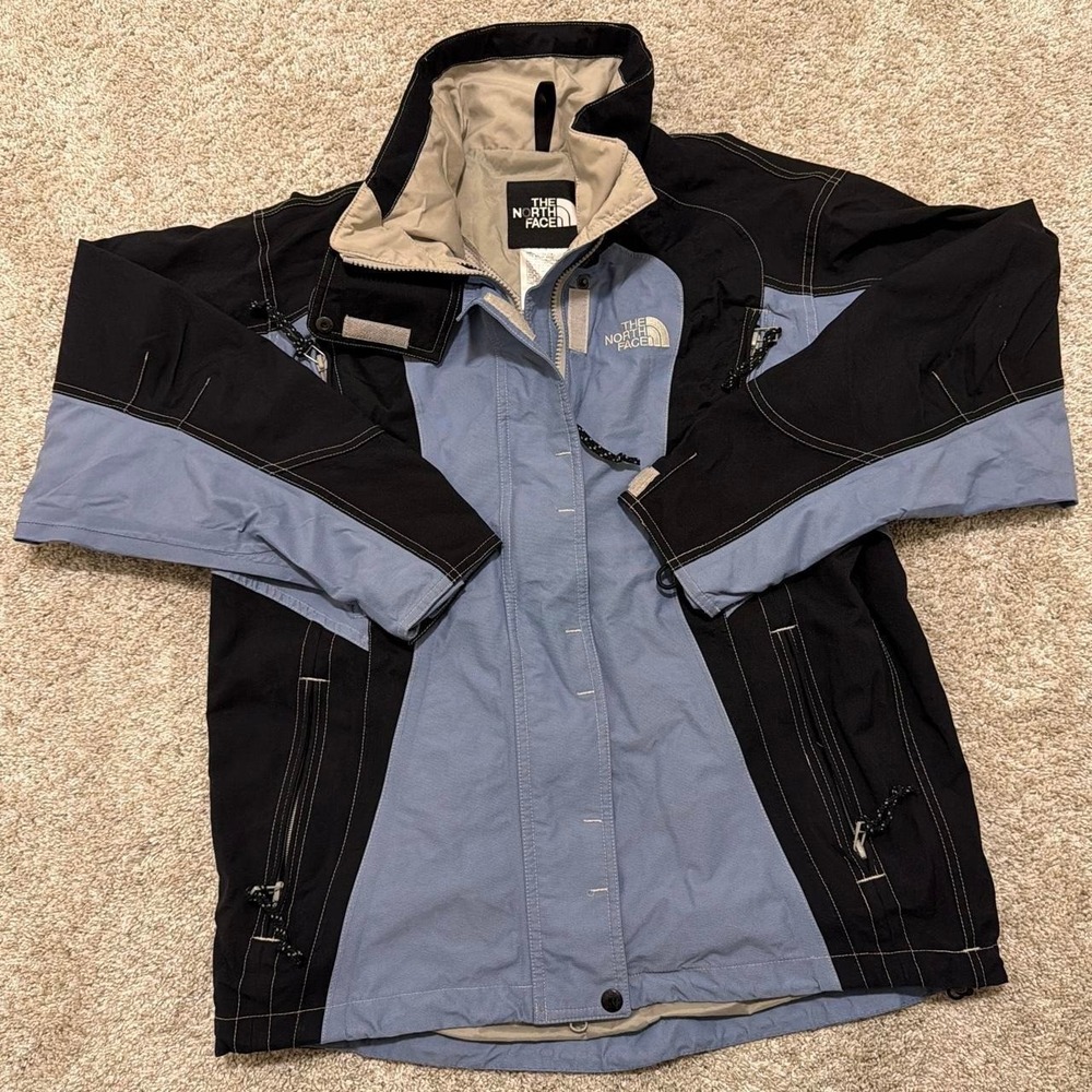 Y2K Vintage North Face Colorblock Technical Jacket | Blue & Black | Medium